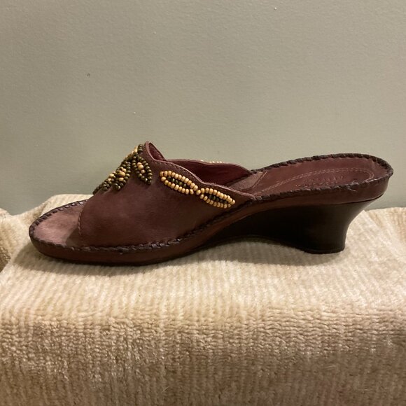 Clark Artison Leather Wedge Heel Sandal - Size 7 - Shoe - Picture 2 of 5